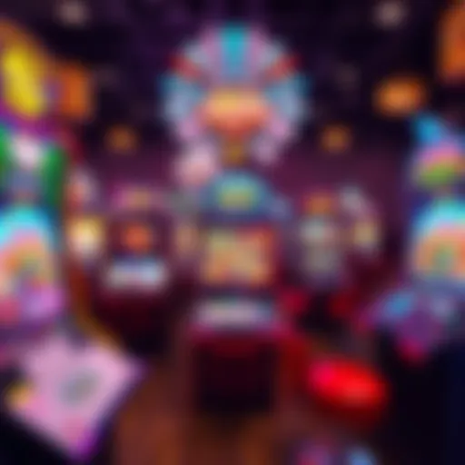 Vibrant online slot machine display showcasing a variety of themes